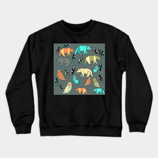 Geometric Forest Animals. Crewneck Sweatshirt